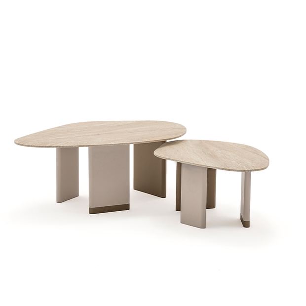 Side ikili orta sehpa traverten desenli modern tasarım Homevse