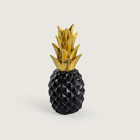Ananas Siyah Gold Dekoratif Obje