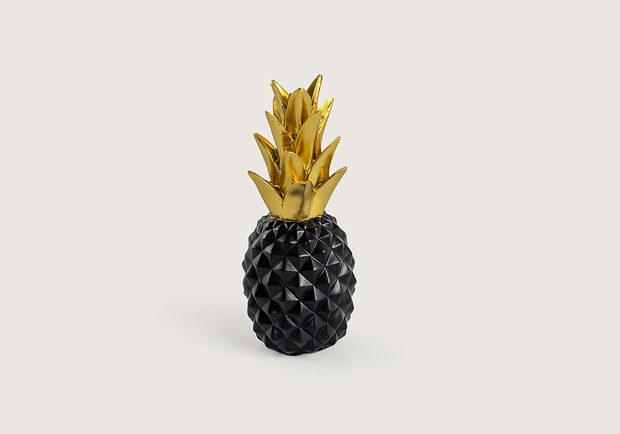 Ananas Siyah Gold Dekoratif Obje
