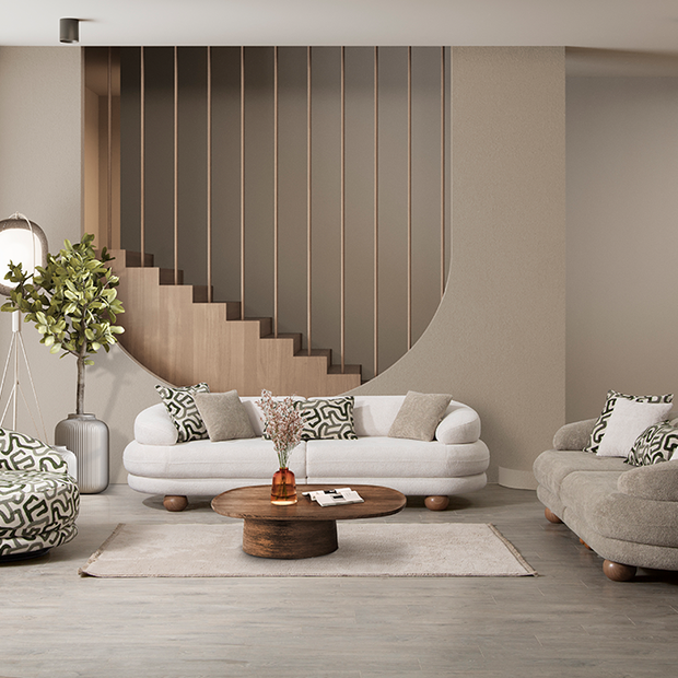 Stella koltuk takımı modern krem salon dekorasyonu
