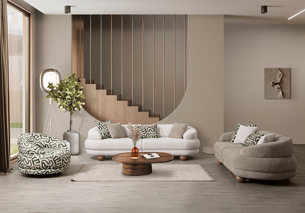 Stella koltuk takımı modern krem salon dekorasyonu