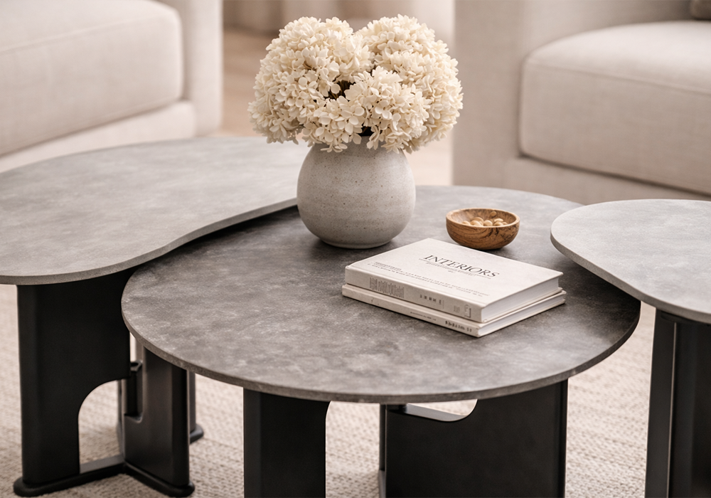 Tarsus oval form üçlü orta sehpa Homevse.