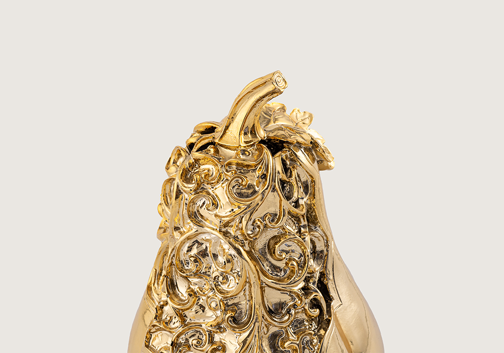 Modern yaşam alanı için gold kabak form dekoratif aksesuar