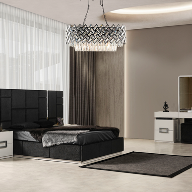 Vegas yatak odası takımı beyaz gümüş detaylı modern tasarım