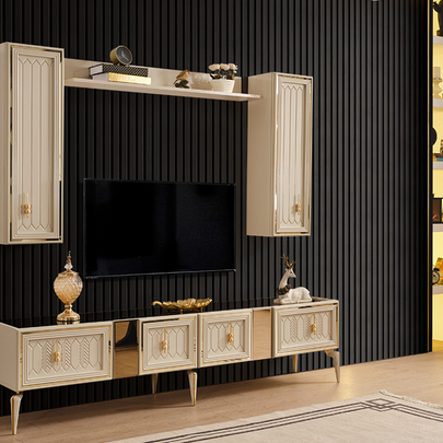 Gold ve krem detaylara sahip Velar TV Üitesi