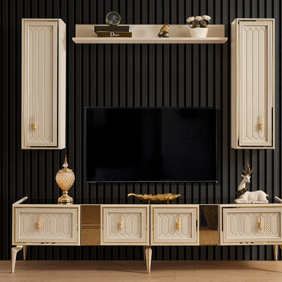 Gold ve krem detaylara sahip Velar TV Üitesi