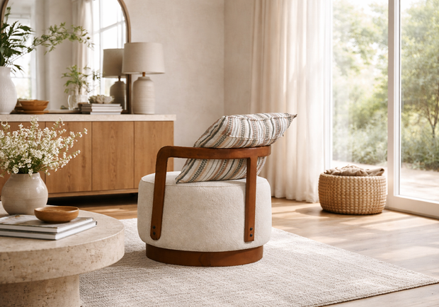 Ahşap berjer şık ve konforlu modern tasarım