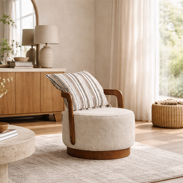 Ahşap Vizyon berjer modern ahşap detaylı tekli koltuk