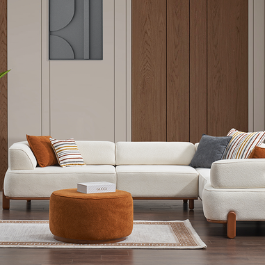 Vizyon köşe koltuk takımı krem modern salon
