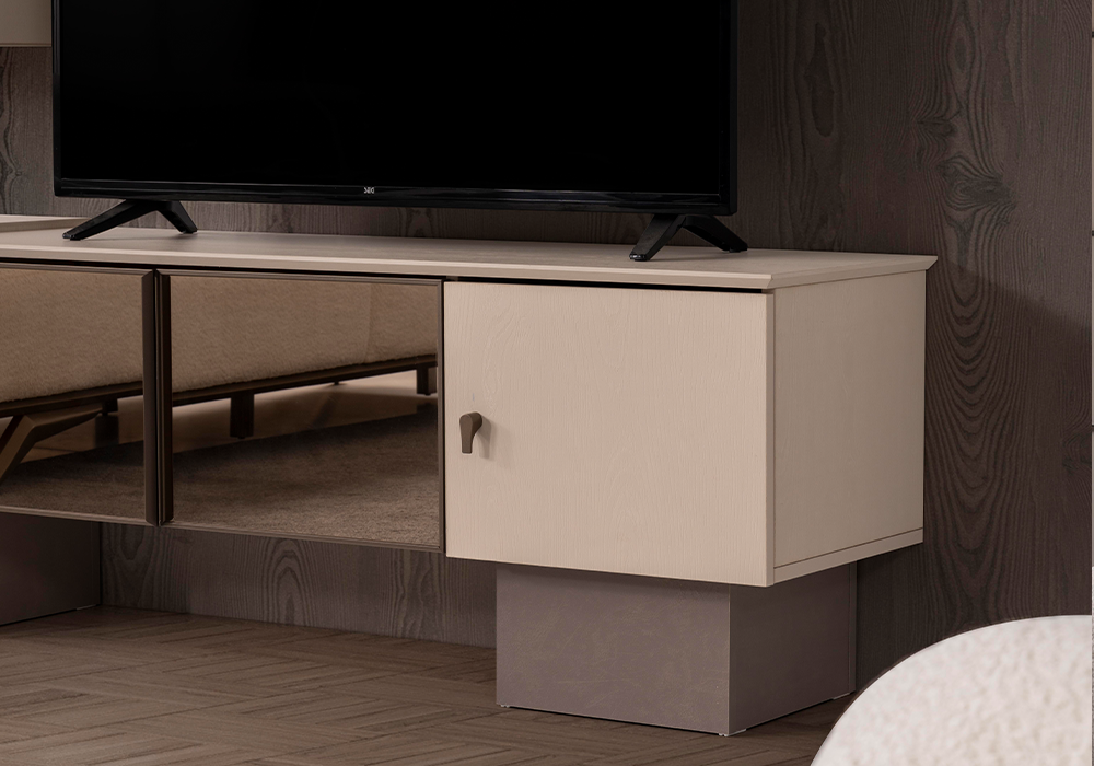 Modern ev dekorasyonunda Yakut TV ünitesi kullanımı