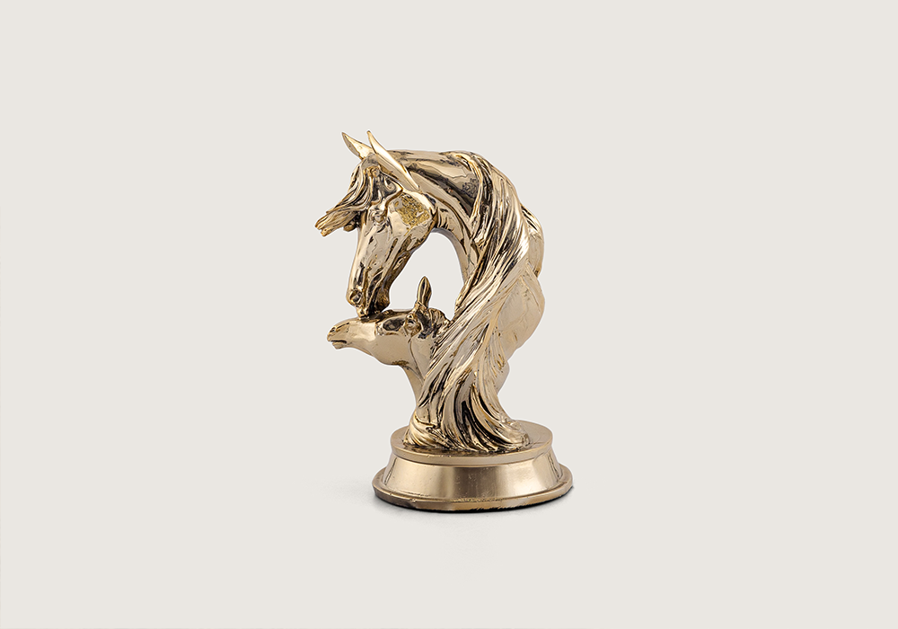 Modern yaşam alanı için gold at büst figürlü dekoratif aksesuar