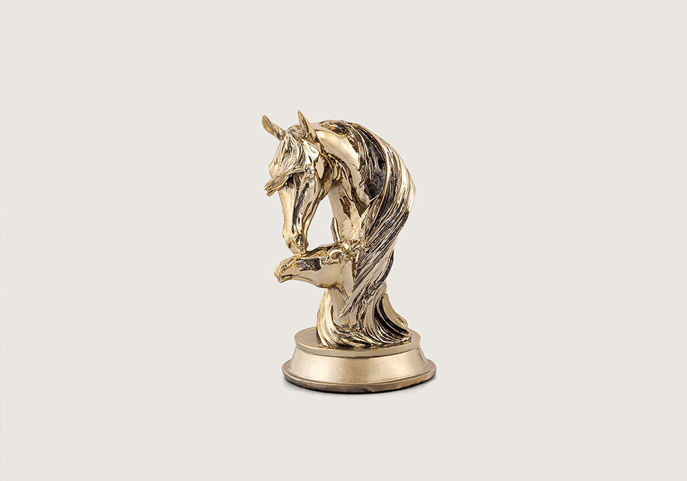 Modern yaşam alanı için gold at büst figürlü dekoratif aksesuar