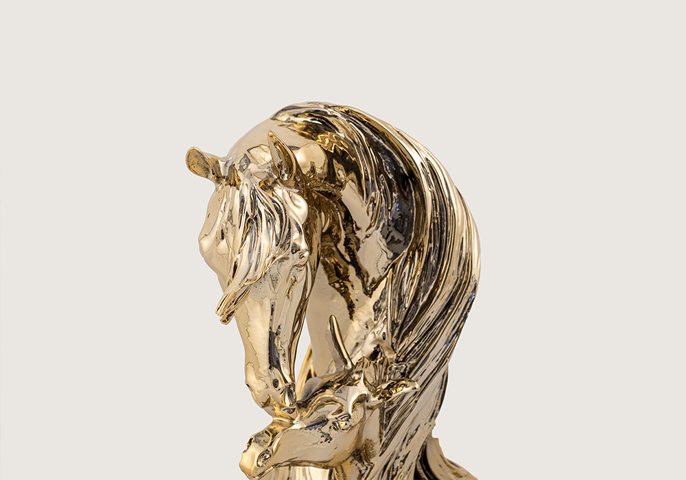 Modern yaşam alanı için gold at büst figürlü dekoratif aksesuar