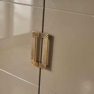 Modern bej yatak odas gold renk detay gardrop