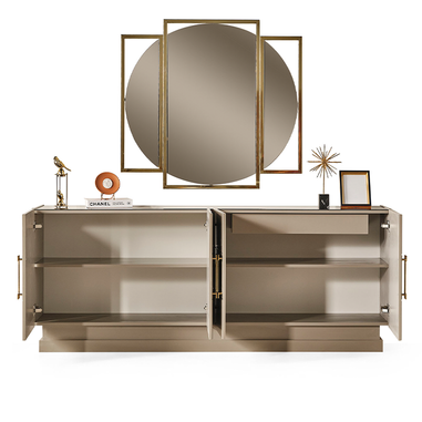 Modern yemek odası takımı gold, bej renk konsol modeli
