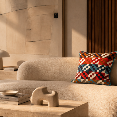Zenda Dekoratif Kırlent Kılıfı geometrik desenli modern salon dekorasyonu