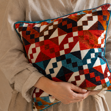 Zenda Dekoratif Kırlent Kılıfı etnik kilim desenli renkli kırlent modeli