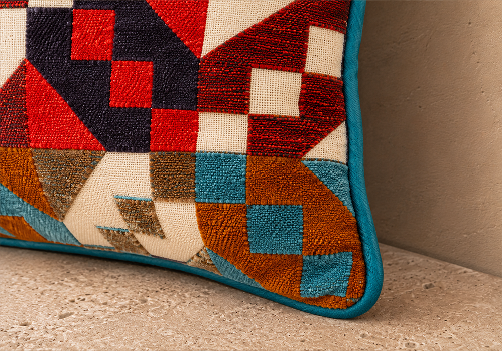 Zenda Dekoratif Kırlent Kılıfı etnik kilim desenli renkli kırlent modeli