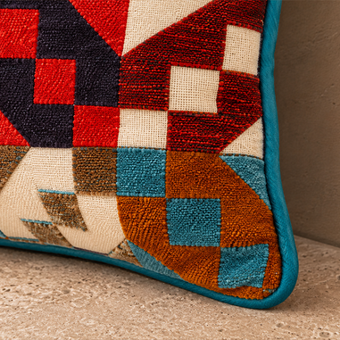 Zenda Dekoratif Kırlent Kılıfı etnik kilim desenli renkli kırlent modeli