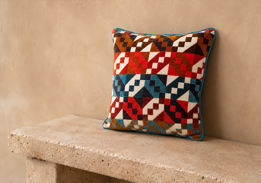 Zenda Dekoratif Kırlent Kılıfı etnik kilim desenli renkli kırlent modeli