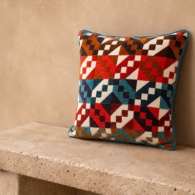 Zenda Dekoratif Kırlent Kılıfı etnik kilim desenli renkli kırlent modeli